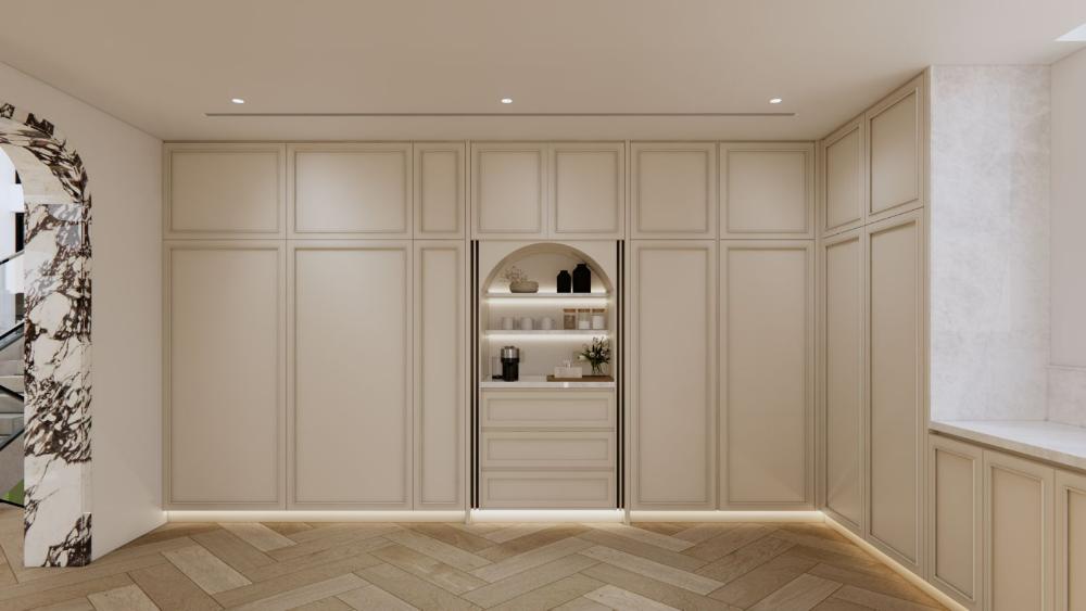 Concealed pantry wall