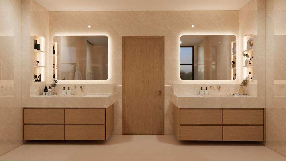 Twin stone vanities