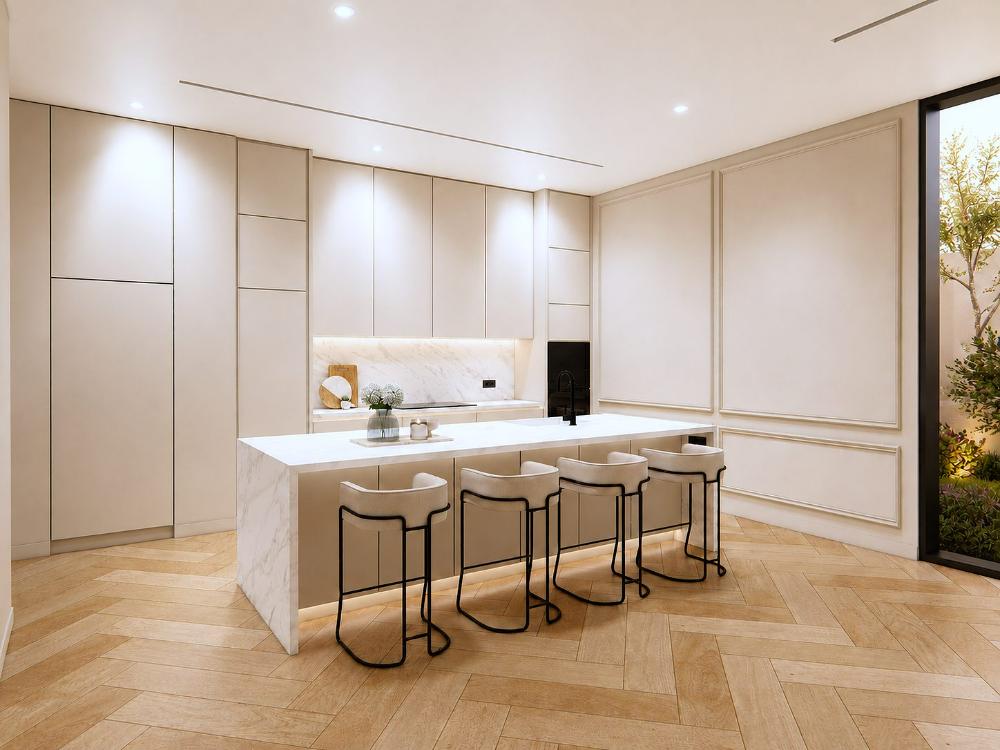 Kitchen island and breakfast bar