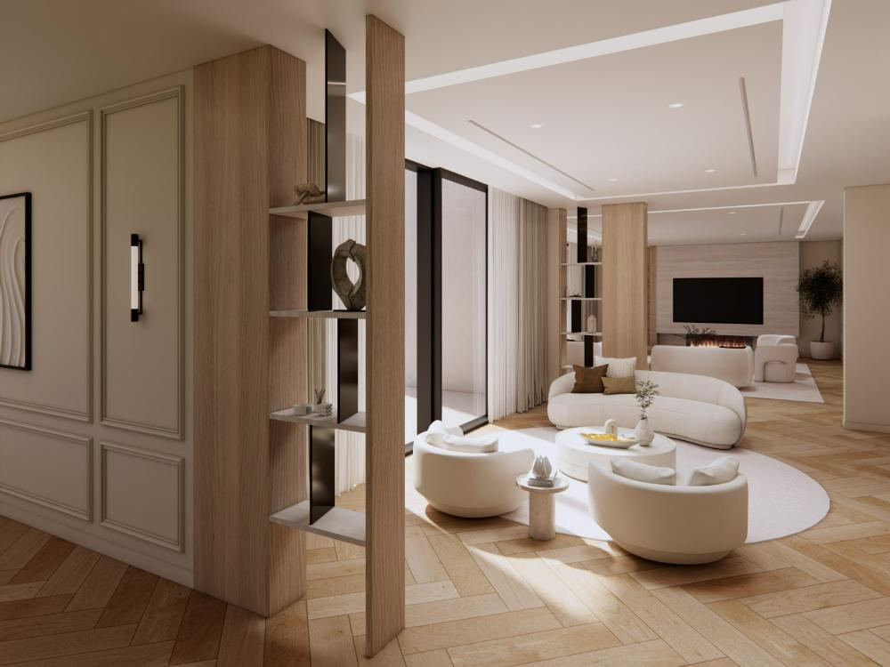 Living room and oak screen
