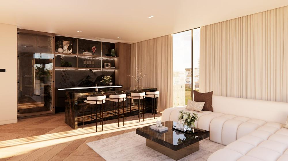 Onyx bar and stools