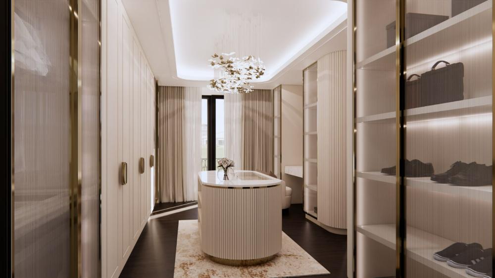 Dressing room with island