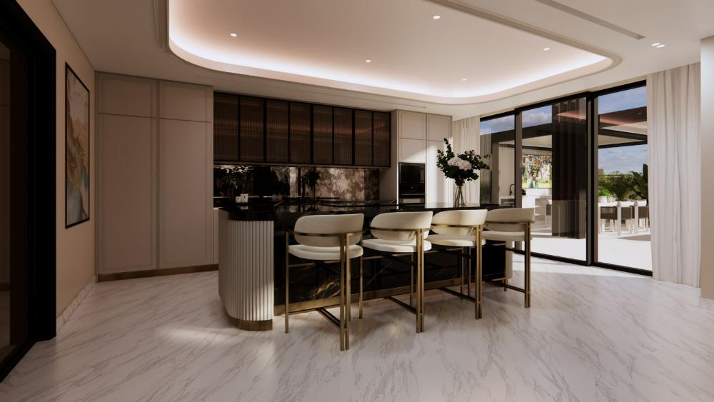 Kitchen and breakfast bar