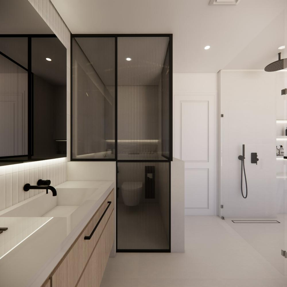 Master bathroom, vanity run